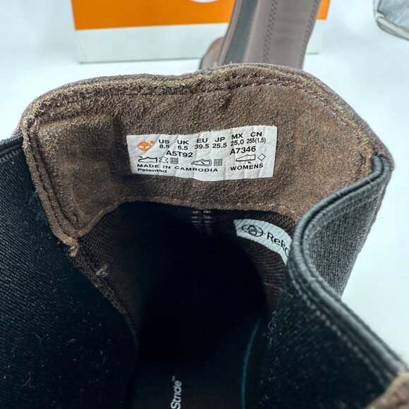 Timberland Women's Cortina Valley Brown Leather Chelsea Boots size 8.5 Lug Sole - Picture 7 of 8